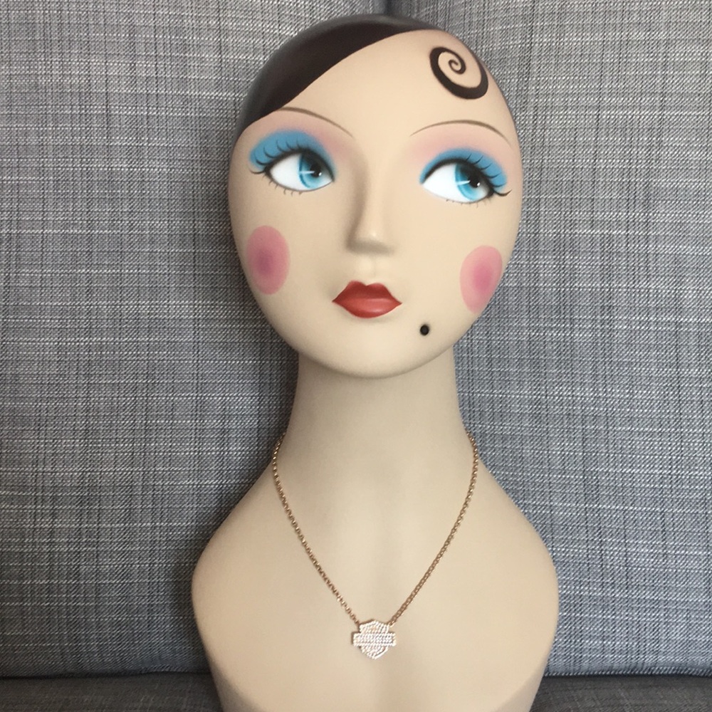 Harley Davidson Rose Gold Bar and Shield Necklace